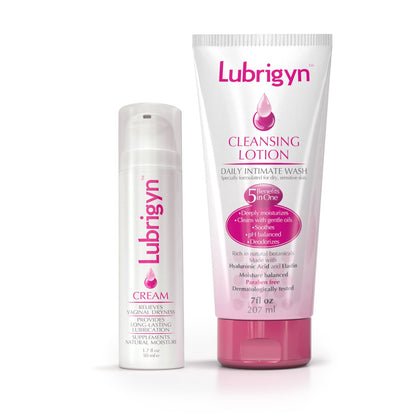 Lubrigyn Cleansing Lotion, Moisturizing and Replenishing Daily Feminine Wash Cream for Feminine Care, Fusion of Natural Oil-Based Moisturizing Intimate Lubricant Bundle