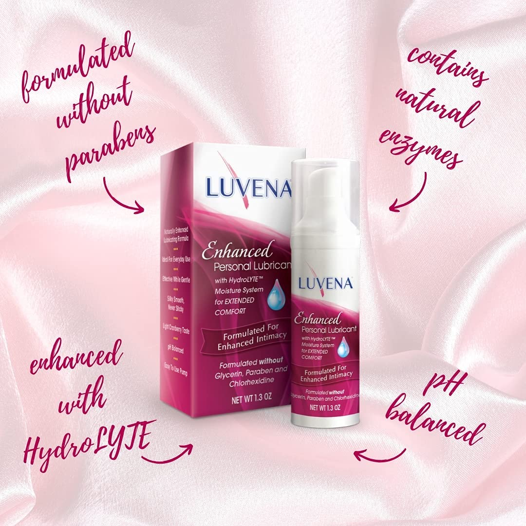Luvena Lubricant for Women, Relieves Feminine Dryness, Intimate Skin Care & Menopause Support, Moisturizing Lubrication Gel, Non Staining, pH Balanced, Water Based, Paraben & Glycerin Free (2 Pack)