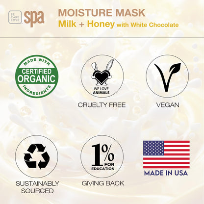 BCL SPA organic Milk and Honey with White Chocolate for hands mask, foot mask, and body mask skin care, self care spa treament for women at home , 16 oz