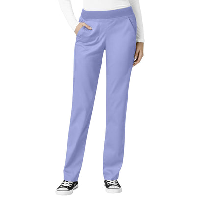 WonderWink Women's Knit Waist Cargo Scrub Pant, Ceil Blue, S