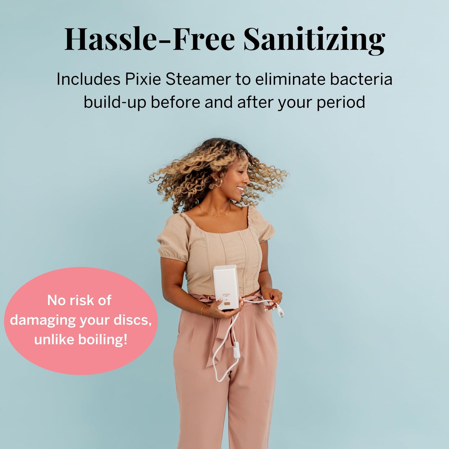Pixie Menstrual Disc Collection - 2 Reusable Period Discs with Applicator, Sterilizer, Feminine Wash & Totes for Feminine Care, Tampon-Style Insertion - All-in-One Easy Period Solution
