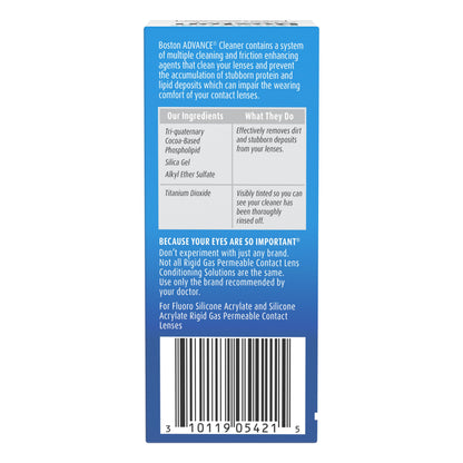 Boston Advance Contact Lens Solution, Advanced Cleaning Formula for Rigid Gas Permeable (RGP) Lens, Removes Debris & Deposits, 1 Fl Oz