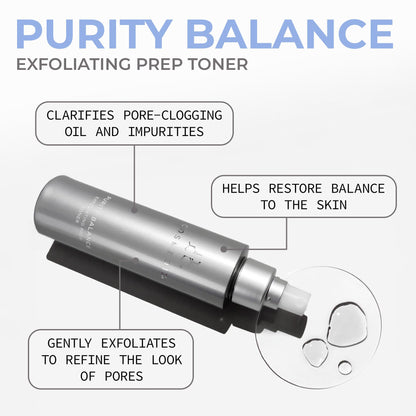 COSMEDIX Purity Balance Exfoliating Prep Face Toner - Hydrating Facial Toner for Acne-Prone Skin, Fine Lines & Wrinkles - Deep Cleansing Skin Care for Brighter & Fresh-Looking Skin, Gluten Free
