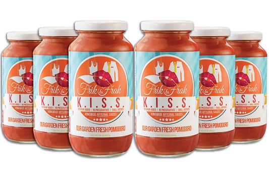 San Marzano Tomato Pasta Sauce by Frik & Frak, 6-Pack, No Sugar Added, No Preservatives, Gluten Free, 36 Month Shelf Life, Artisan Small Batch Crafted Pasta Sauces, K.I.S.S. Sauce, 24 Oz Jars