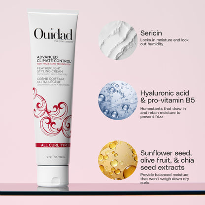 Ouidad Curl Refresh Bundle, Frizz Control Curl Defining Spray, 6 oz, Curly Hair Cream, 5.7 oz & Flexible Holding Spray, 8.5 oz, Lock in Moisture and Lock out Humidity, For All Curly Hair Types