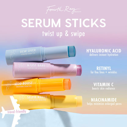ColourPop Brightening Vitamin C Serum Stick - Face & Under Eye Balm Stick for Glowy Summer Makeup Prep - Enriched with Turmeric to Help Approve the Appearance of Redness - Ego Boost (0.25 oz)