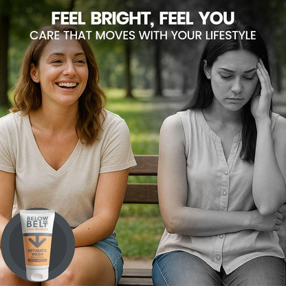 Below The Belt Female Intimate Wash, Soap-Free Feminine Wash, Daily pH-Balanced Cleanser with Fresh Breeze Scent - 75ml