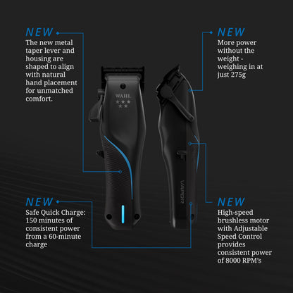 Wahl Professional 5-Star Vapor Clipper with F32 Fadeout Adjustable Balding Blade, Adaptable Speed Control, Cord/Cordless