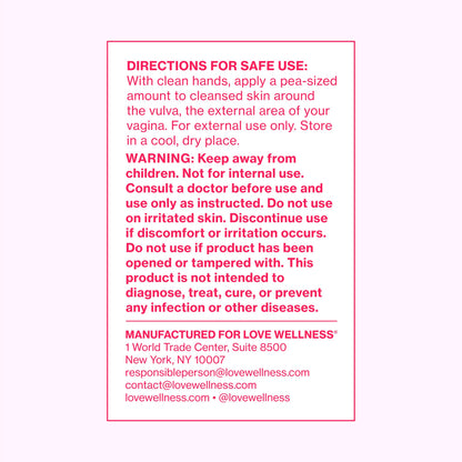 Love Wellness Comfy Cream Vulva & Vaginal Moisturizer - 1.01 oz