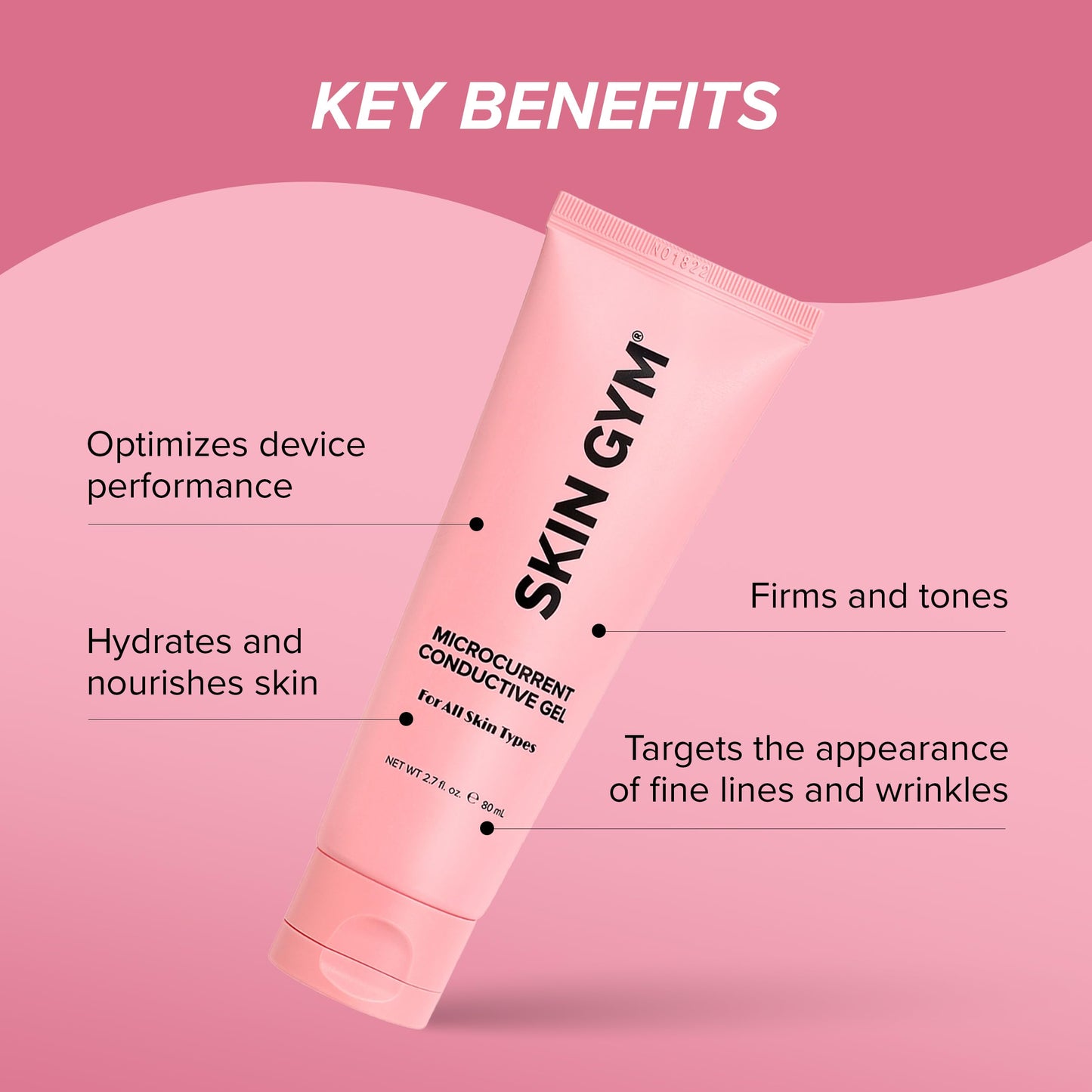 Skin Gym Microcurrent Conductive Gel for Face & Body, Hydrating Gel for Microcurrent Devices, Enhances Skin Comfort & Skincare Performance, 2.7 oz