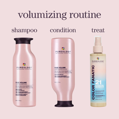 Pureology Pure Volume Shampoo - Enhances Volume and Movement, Lightweight Shampoo for Fine, Flat, Color Treated Hair, Sulfate-Free & Vegan