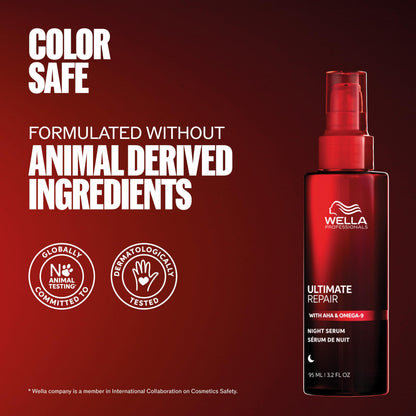 Wella Professionals ULTIMATE REPAIR Night Serum | Overnight Leave-in Treatment for Dull, Dry, Frizzy Hair | Repair Breakage & Protect Against Night Stressors | All Hair Types - Packaging May Vary