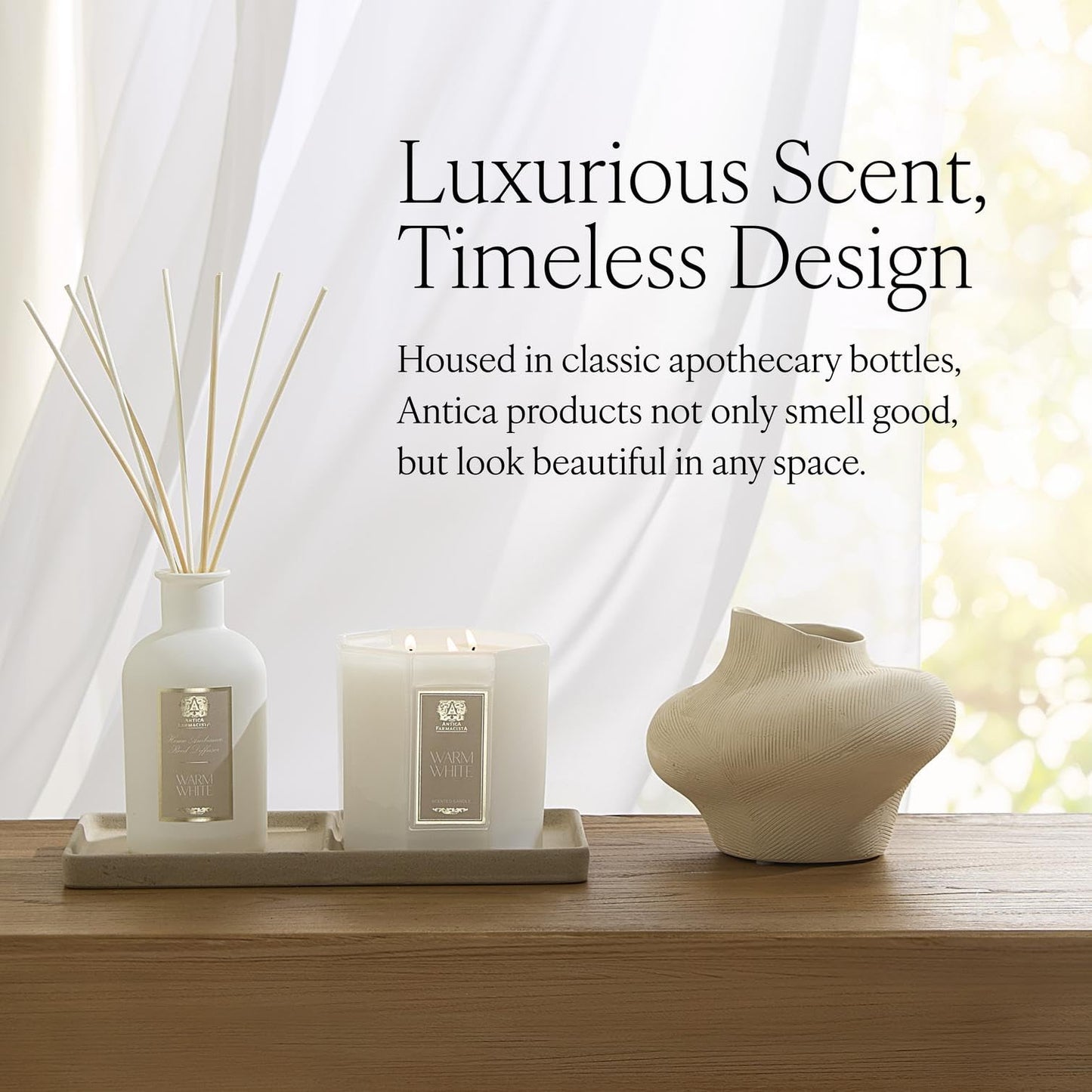 Antica Farmacista Home Ambiance Diffuser - Long-Lasting Reed Scent Diffuser - Luxury Room Freshener Gift - Ironwood, 8.45 fl oz