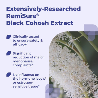 Remifemin Good Night - Menopause Symptoms Relief & Restful Sleep Support - Clinically Proven Ingredients - Menopause Supplements - Black Cohosh - Estrogen-Free - Made in Germany - 60 Tablets