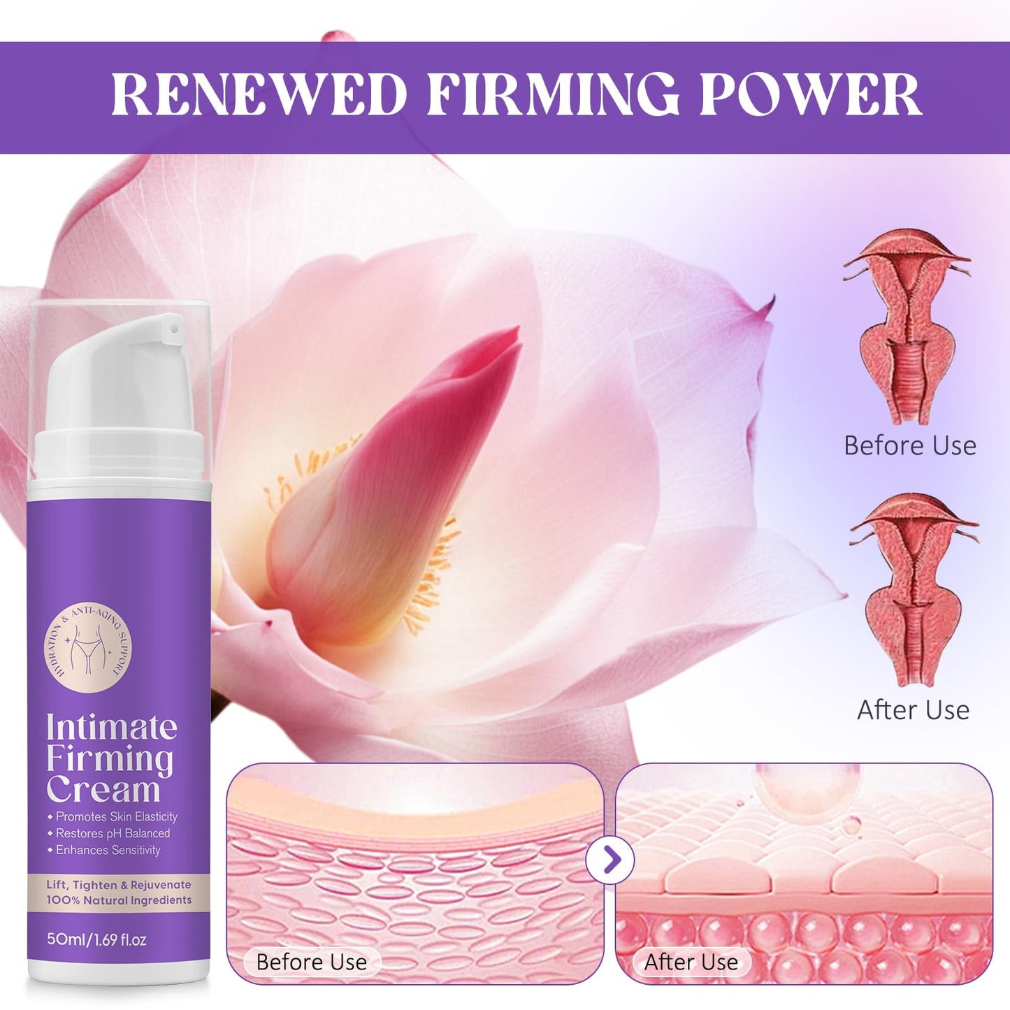 Vaginal Tightening Cream,Lntimate Firming Cream,Balance pH value Rapid Vagina Tightening and Moisturizing, Improves Vaginal Health,Easy for Daily Use