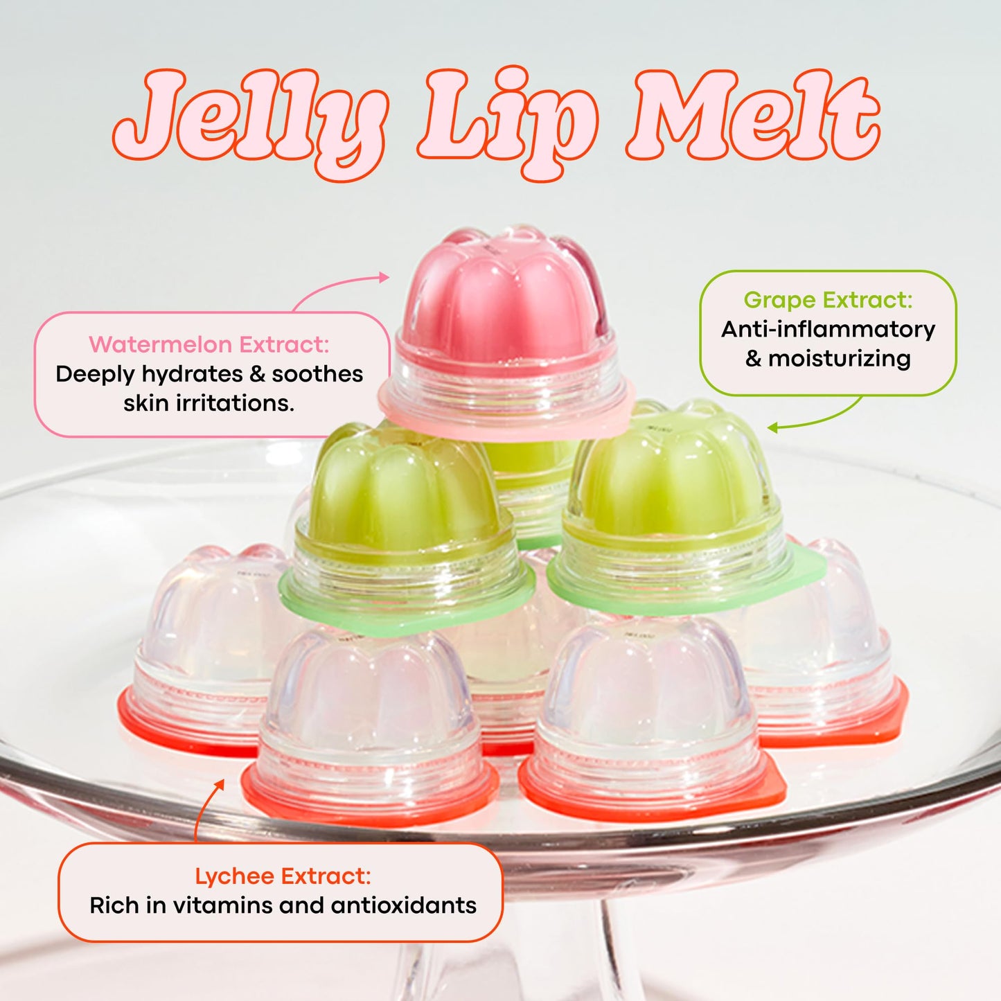 TONYMOLY Jelly Lip Melt, Korean Gloss, Moisturizing, Hydrating & Nourishing Lip Balm Treatment, Watermelon 0.31 oz