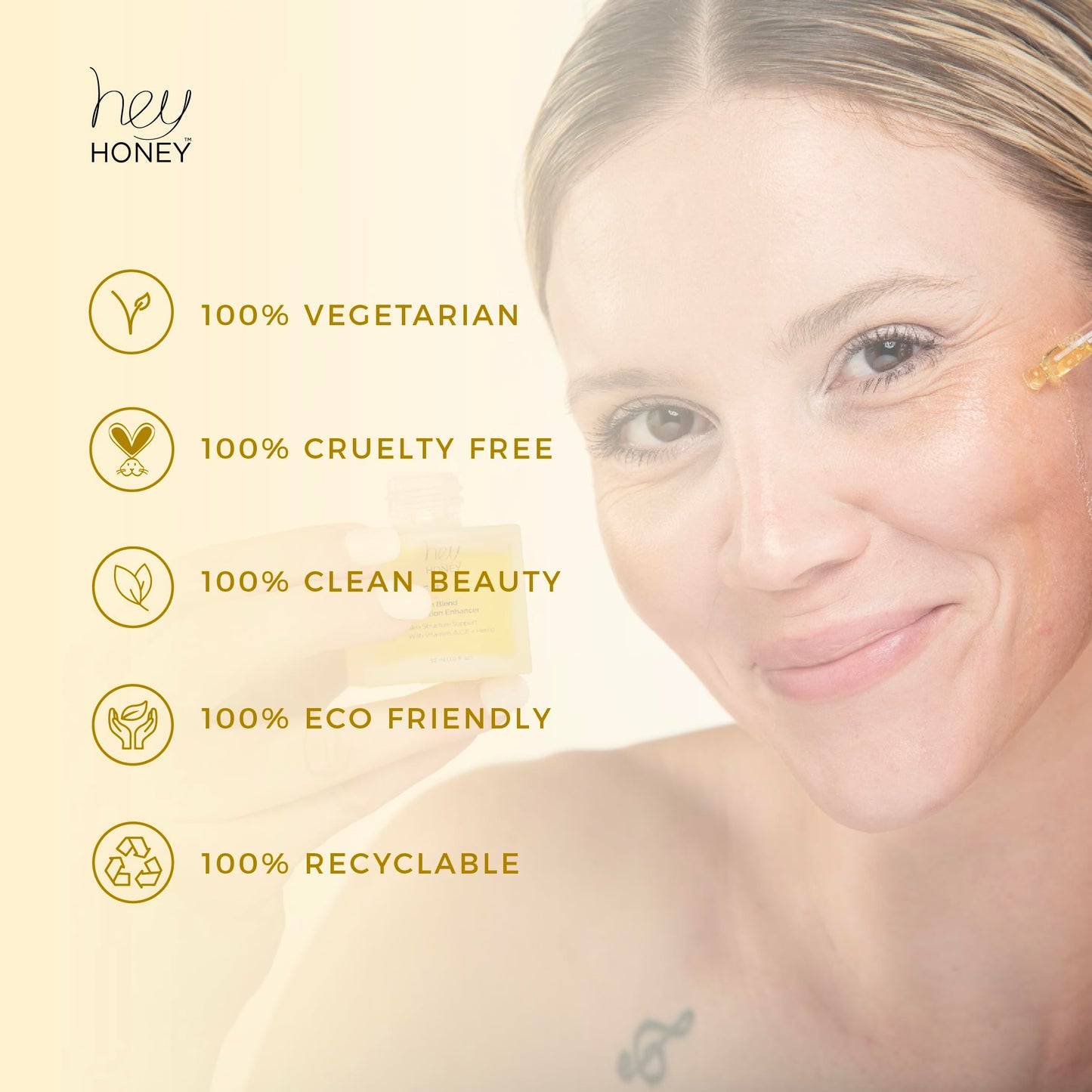 Hey Honey Vitamin C A E Serum Anti Aging Wrinkles Dark Spots Brightening Glow Clean Beauty 1 Oz