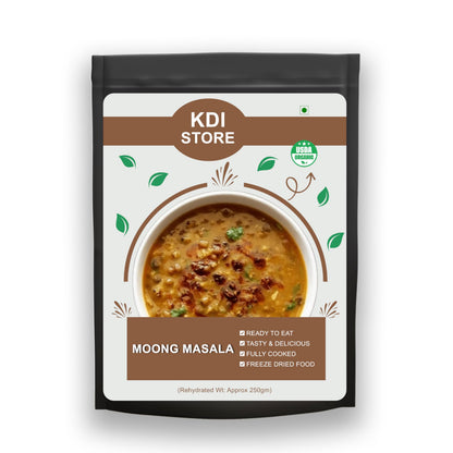 KDI Store Moong Masala, USDA Organic Ready to Eat Lentil Curry, Freeze Dried Indian Food, Fully Cooked,50gm