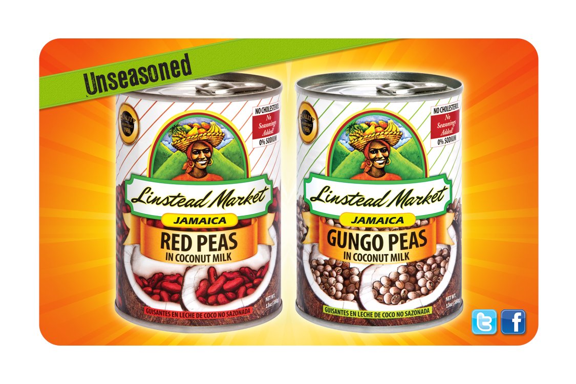 Linstead Market Jamaica Gungo Peas (Pigeon Peas) in Coconut Milk - Unseasoned, 13oz