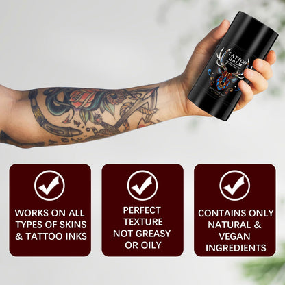 Tattoo Aftercare Butter Balm, 2.6 oz, Old & New Tattoo Moisturizer Healing Brightener for Color Enhance, Natural Organic Tattoo Cream