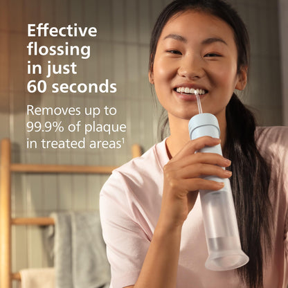 Philips Sonicare Compact Flosser 1000, Portable Water Flosser with 3 Flossing Modes, IPX7 Waterproof Oral Irrigator, Travel Friendly, Blue, Model HX3333/24