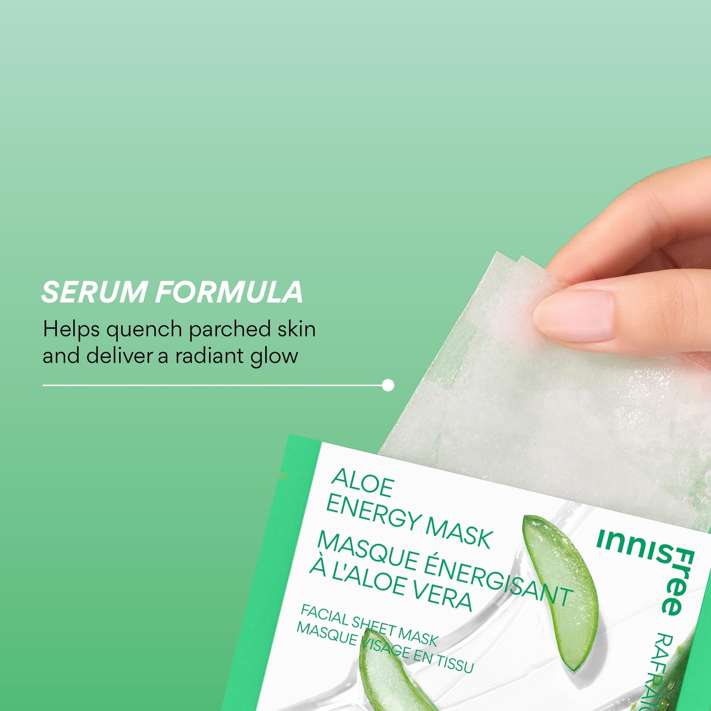 innisfree Energy Mask, Korean Sheet Mask with Hydrating Serum for Soothing, Brightening, and Glowing Skin Care Routine
