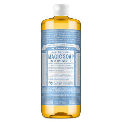 Dr. Bronner’s - Pure-Castile Liquid Soap (Baby Unscented, 32 Ounce)