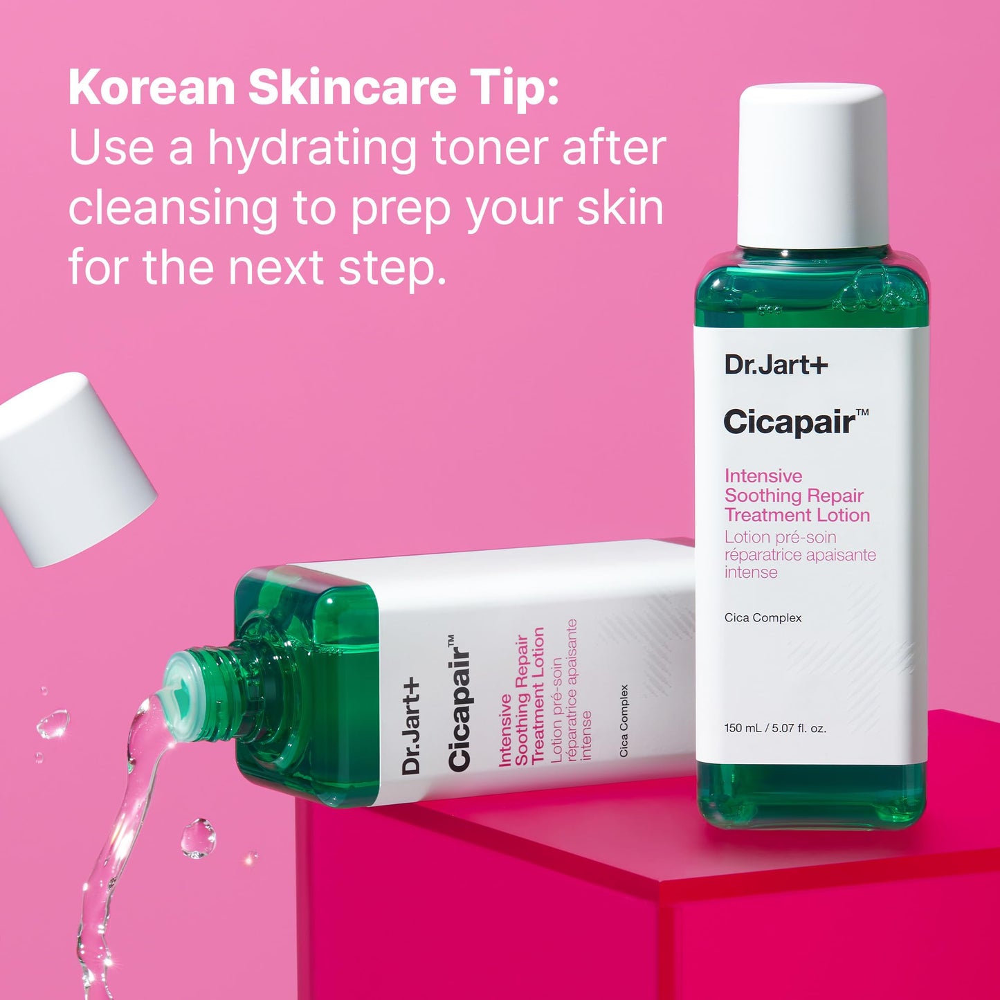Dr.Jart+ Cicapair Intensive Soothing Repair Treatment Liquid Korean Face Lotion to Reduce Redness with Centella Asiatica | Hydrating Toner | Korean Skin Care, 5.07 Fl Oz