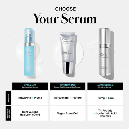 Kate Somerville HydraKate Recharging Hydration Serum – Skin-Quenching Dual-Weight Serum with Hyaluronic Acid for Hydrating, 1 Fl Oz