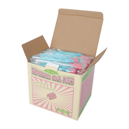 Safety Oral Care Swabs 100 PCS, Gum-Protective Mouth Swabs for Elderly, Individually Wrapped