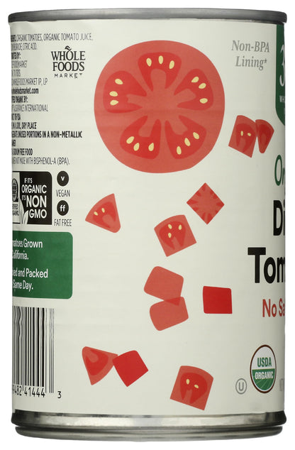 365 By Whole Foods Market, Organic Diced Tomatoes, No Salt Added, 14.5 Ounce