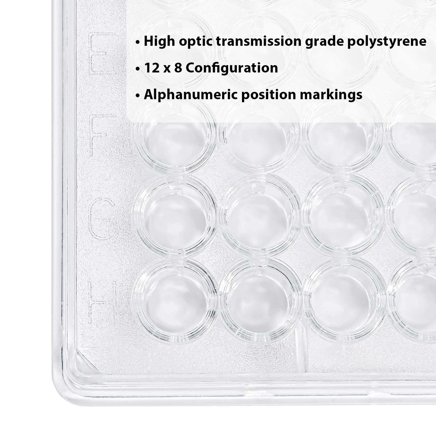 Globe Scientific 120030 Polystyrene Microtest Plate, 96-Well, U-Bottom (Pack of 50)