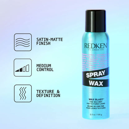 Redken Spray Wax Invisible Texture Mist For All Hair Types - High Impact Finishing Spray Wax, Adds Volumizing Body & Dimension With A Satin-Matte Finish