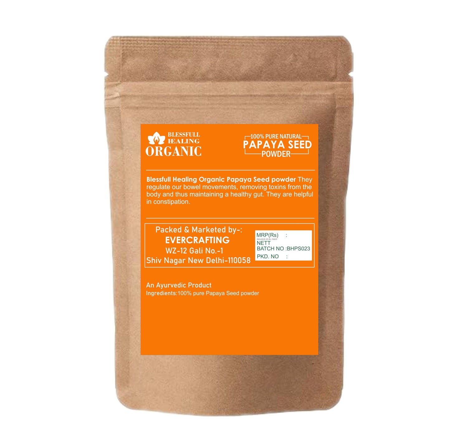 Blessfull Healing Organic 100% Pure Natural Papaya Seed Powder | 300 Gram / 10.58 oz