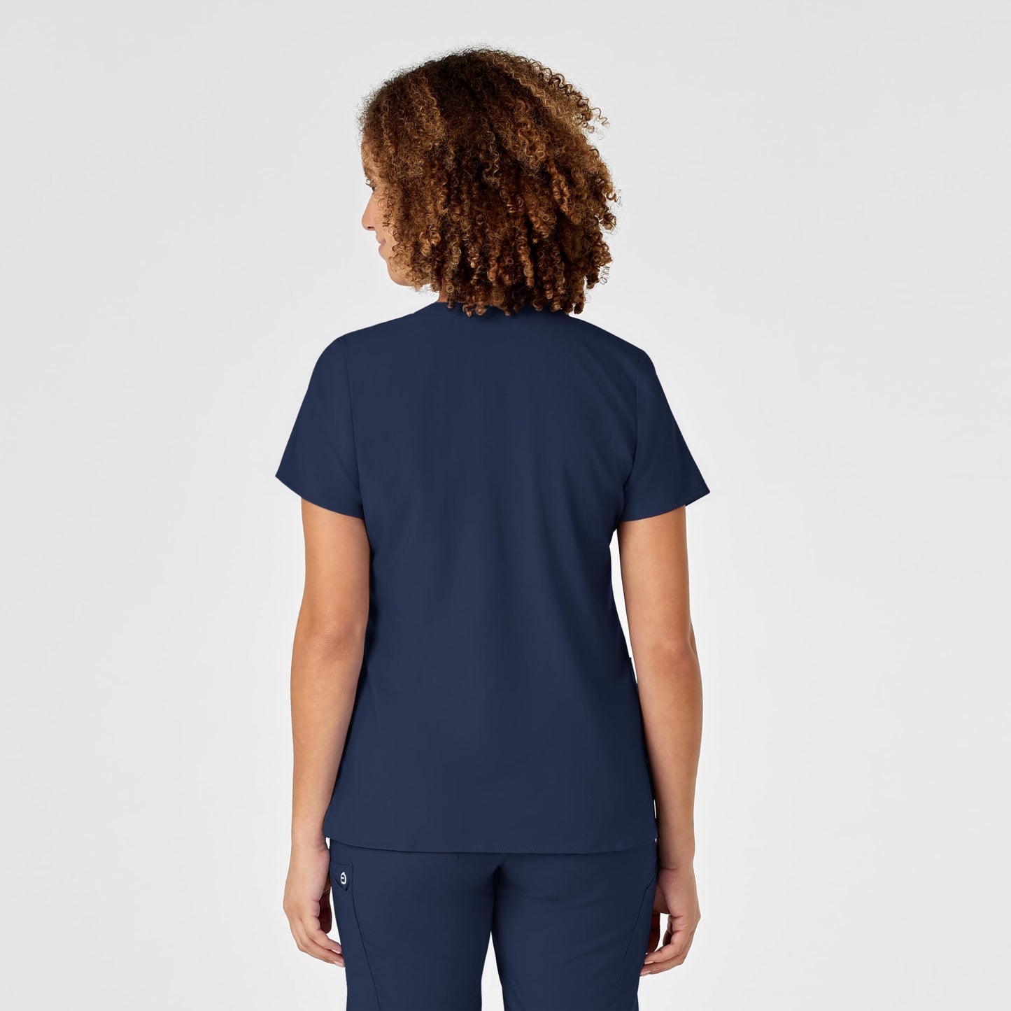 WonderWink Women's Plus-Size Women's Mock Wrap Top Shirt, Navy, 4-XLarge