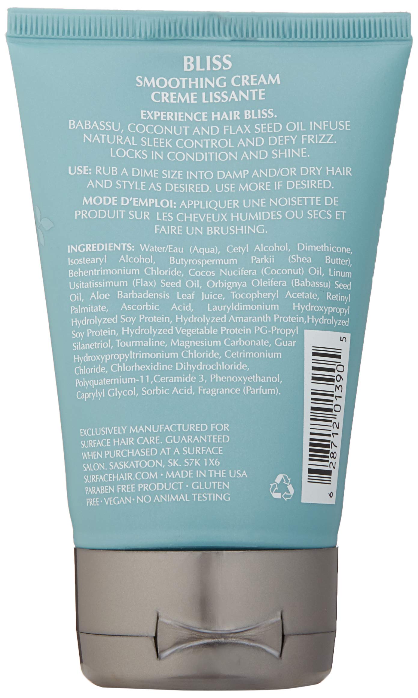 Surface Hair - Bliss Smoothing Cream - Natural Sleek Control, Smoothes & Shine - 4 fl oz