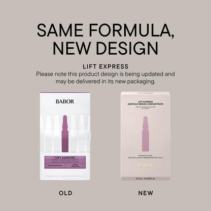 BABOR Lift Express Ampoule Concentrate, Instant Lifting Effect Fills Lines and Wrinkles Up To 6 Hours, Smoothing Skincare Capsule, Anti Aging Serum, Increase Firming & Elasticity, 7 Treatments
