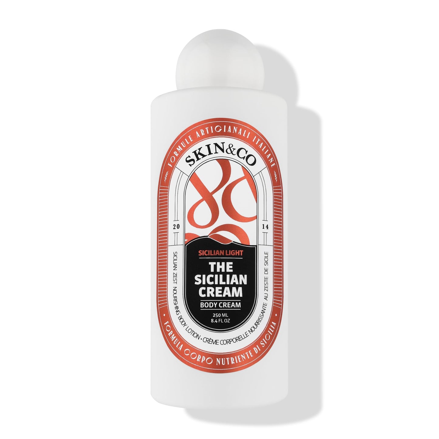 SKIN&CO Sicilian Light Body Lotion - All-Natural Hydrating & Nourishing Body Cream with Zesty Citrus Aroma for Women + Men, 8.4 FL OZ, Made in Italy