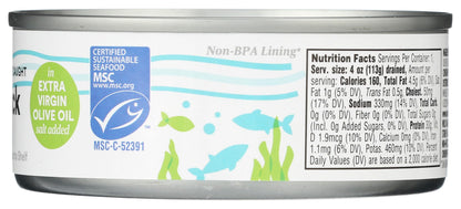 365 by Whole Foods Market, Skipjack Tuna in Extra Virgin Olive Oil, Salt Added, 5 Ounce