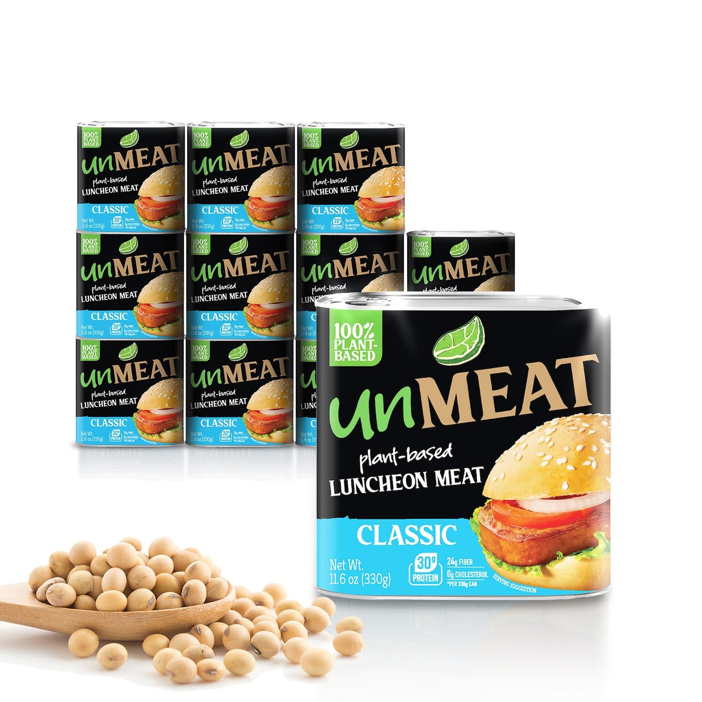 unMEAT Plant Based Meat | Easy to Prepare Plant Based Protein | Vegan Meat with Less Calories, Luncheon Meat Style, (Pack of 12)