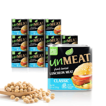 unMEAT Plant Based Meat | Easy to Prepare Plant Based Protein | Vegan Meat with Less Calories, Luncheon Meat Style, (Pack of 12)
