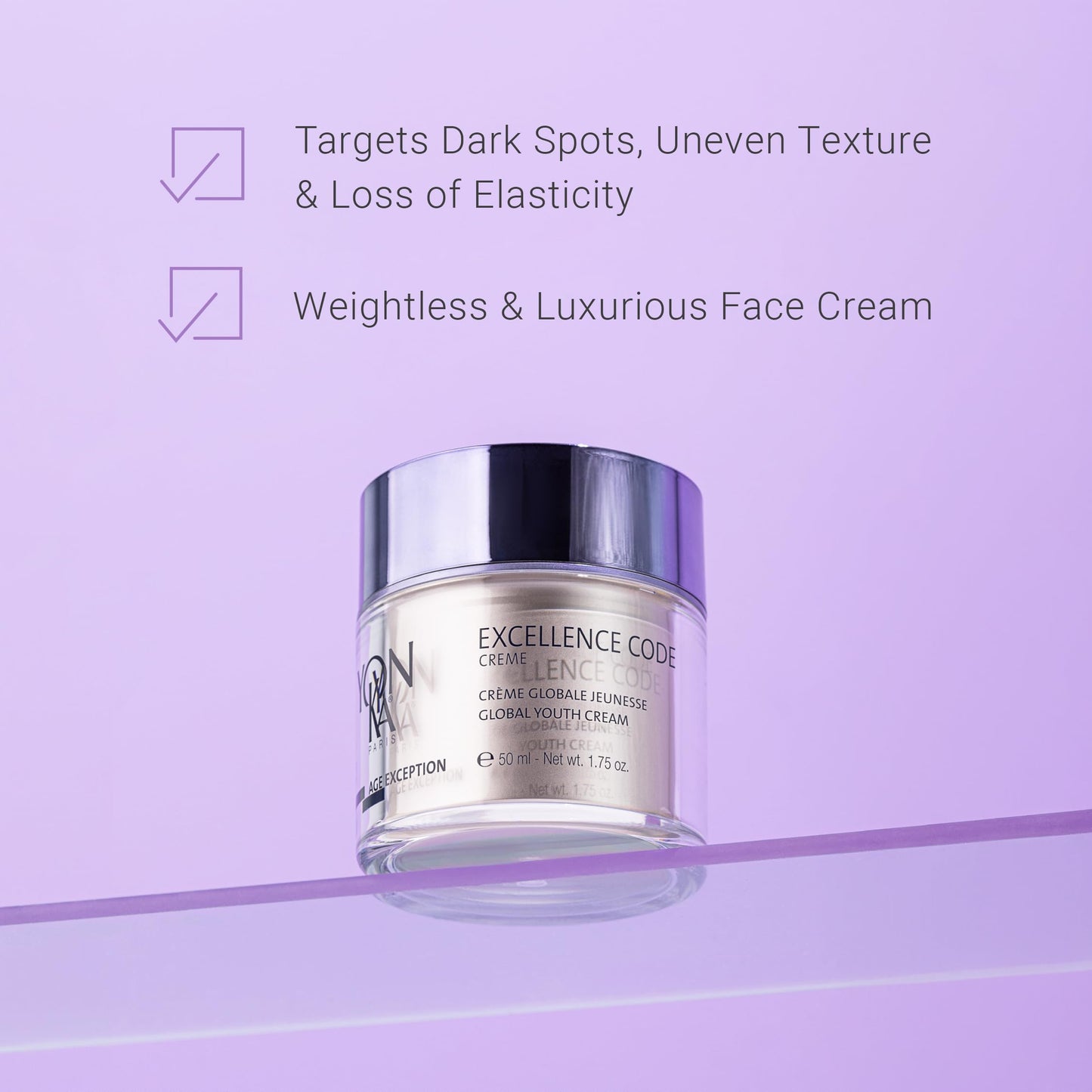 Yonka Age Exception Excellence Code Creme | Unique and Specialized Anti-Aging Cream | Designed for Mature and Hormonally Imbalanced Skin Types