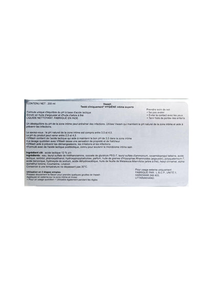 VWash Intimate Hygiene Wash (200 ml)