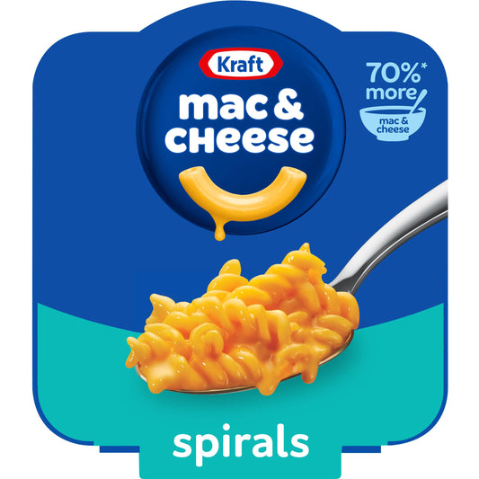 Kraft Spirals Mac and Cheese, 1 Big Bowl, for Easy Dinner or Dinner Sides, Original Flavor, No Artificial Flavors, Preservatives or Dyes, 3.5 oz