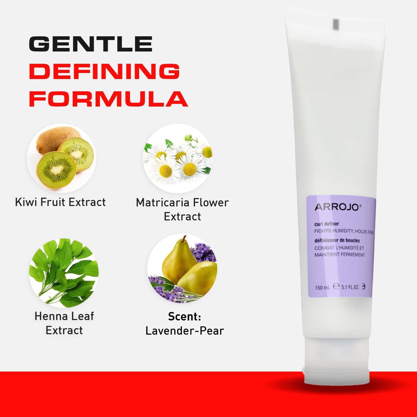 Arrojo Curl Defining Gel – Moisture-Rich, Firm Hold Wavy & Curly Hair Gel - Paraben-Free & Sulfate Free & Cruelty-Free Frizz & Heat Damage Protection