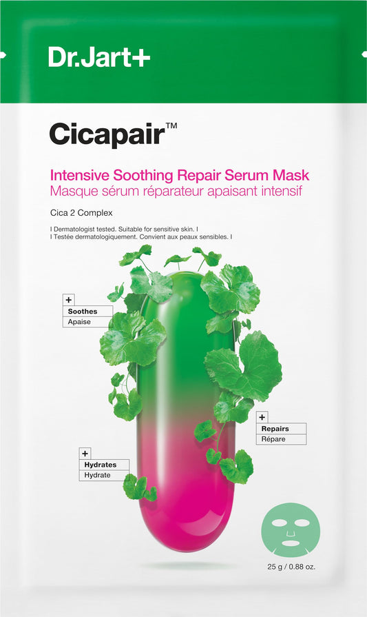 Dr.Jart+ Cicapair Sensitive Skin Serum Korean Face Mask for Redness with Centella Asiatica | Sheet Mask | Korean Skin Care