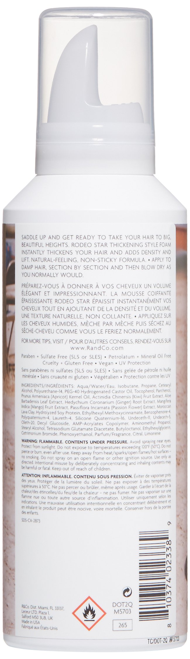 R+Co RODEO STAR Thickening Style Foam – Volumizing & Texturizing Hair Foam, Adds Body & Hold, All Hair Types