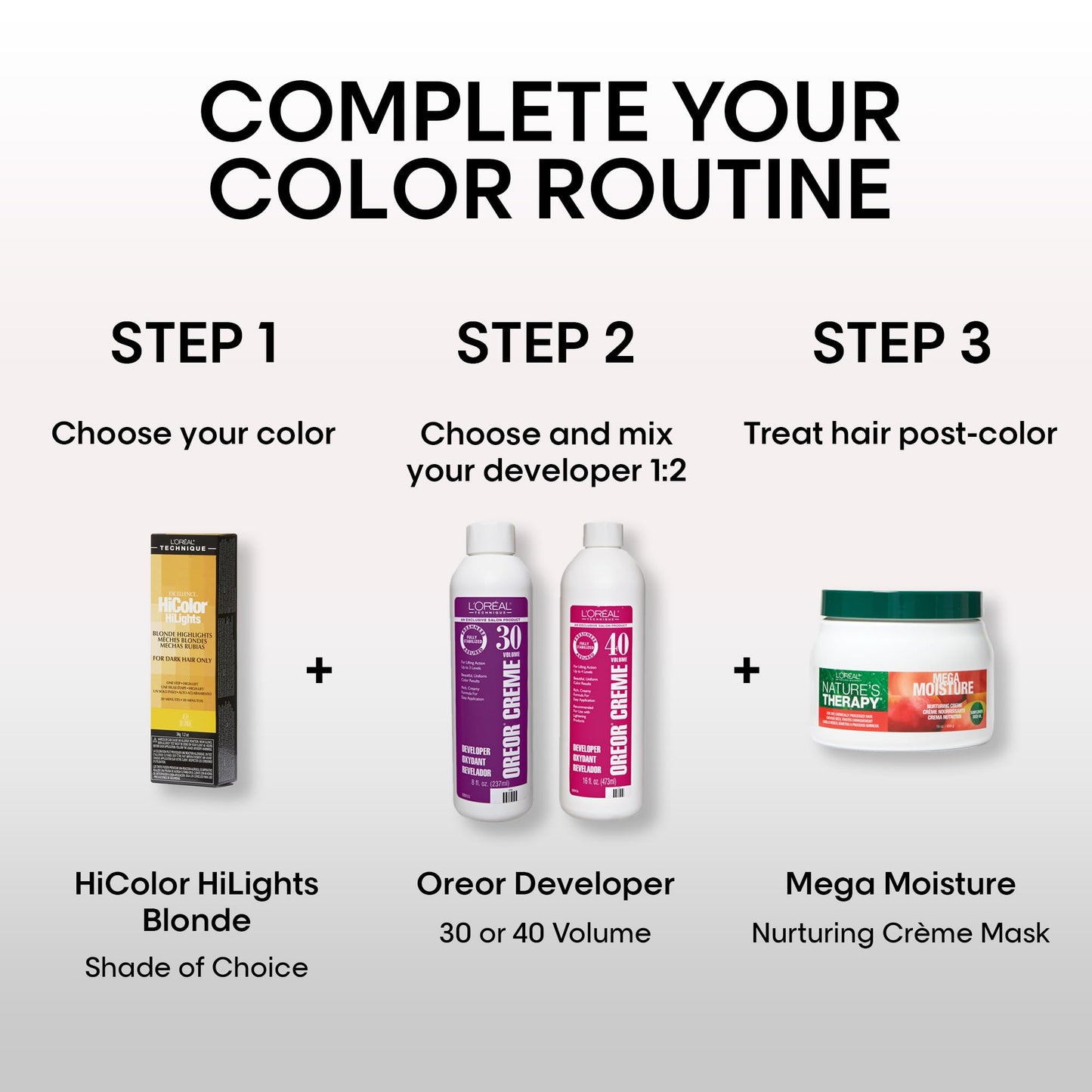 L'Oréal Technique HiColor Blonde HiLights Permanent Hair Color for Dark Hair | Intense Blonde Highlights | No Pre-Lightening Required | No-Drip Creme | Quick Processing Time | Golden Blonde