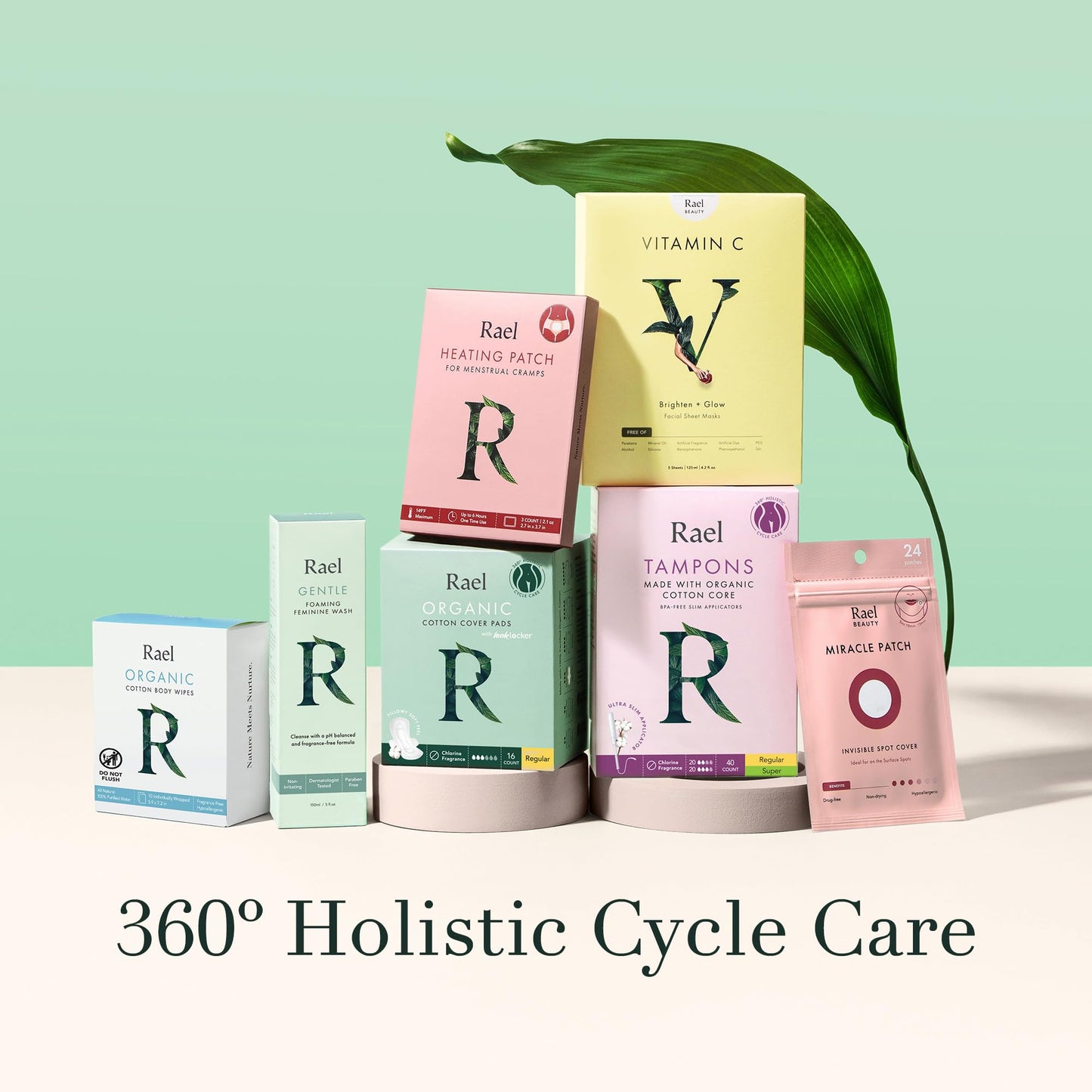 Rael Period Care Bundle - Organic Cotton Cover Petite Pads (28 Count) & Flushable Feminine Wipes (20 Count)