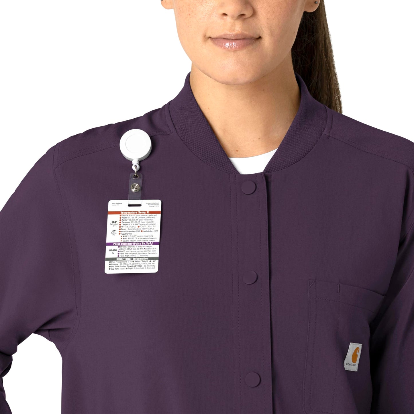 Carhartt Force Cross-Flex Women's Shirt Jacket - Black Plum, 3X